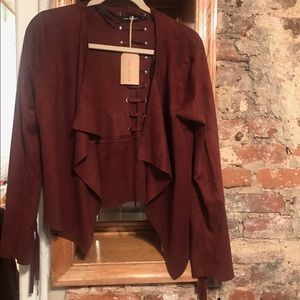 NWT Fringe suede jacket